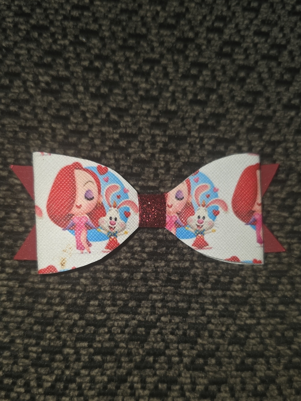 Pink Character Bow Hair Clip for Kids